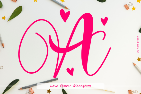 Love Flower Monogram: A Delicate Script for Editorial Elegance